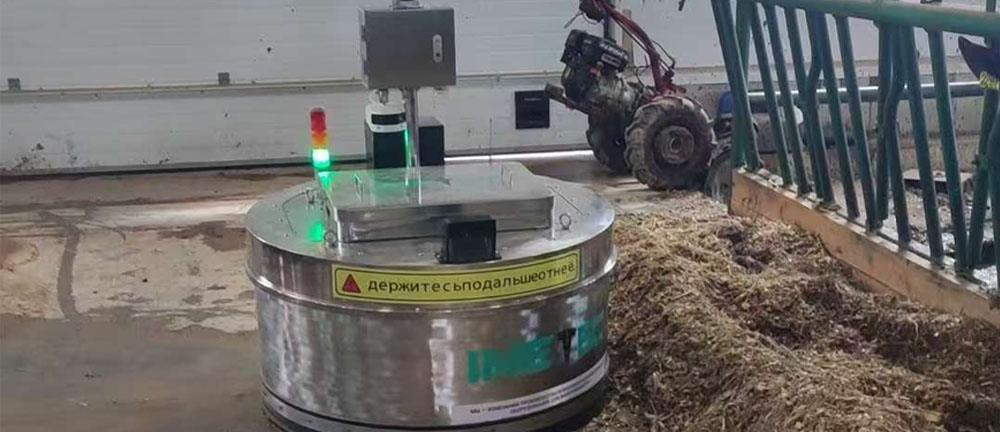 意美特出口到俄羅斯的推料機器人調試成功